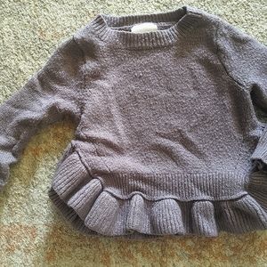 Girls Purple Peplum Sweater